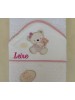 Capa de baño osito rosa personalizable con nombre