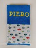 Toalla azul royal peces personalizada bordado