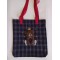 Bolsa tela cuadros azul osito basket