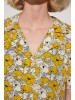 Vestido largo camisero estampado flores amarillo