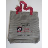 Bolsa bordada Mafalda ponte feliz
