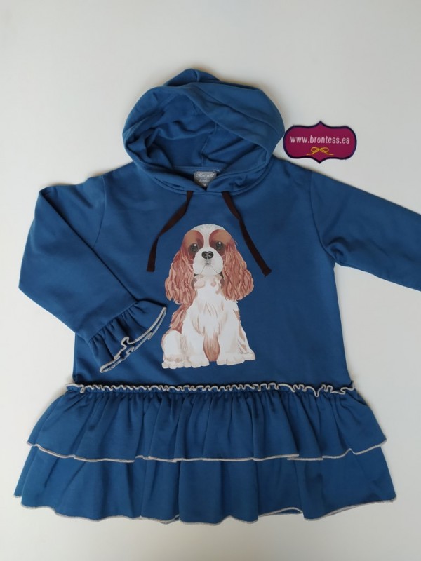 Vestido felpa azulón perro Mon petit bonbon