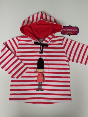 Sudadera soldado ingles rayas roja capucha Mon petit bonbon