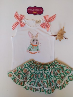 Conjunto camiseta y braga falda rabbit time Ana Leza