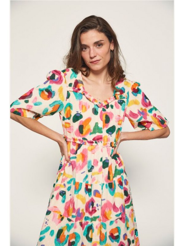 Vestido midi con escote corazón Vestido midi con escote corazón