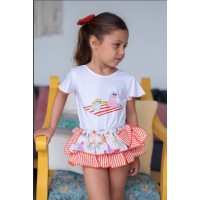 Conjunto camiseta braga falda perros tumbona Mon petit bonbon