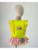 Conjunto camiseta fluor braga falda rayas Mon petit bonbon