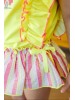 Conjunto camiseta fluor braga falda rayas Mon petit bonbon