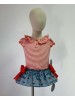 Conjunto camiseta rayas falda ballenas Mon petit bonbon