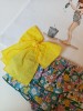Conjunto camiseta braga falda liberty amarillo de Mon petit bonbon