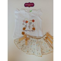 Conjunto camiseta y braga falda globos y conejo de Pio pio