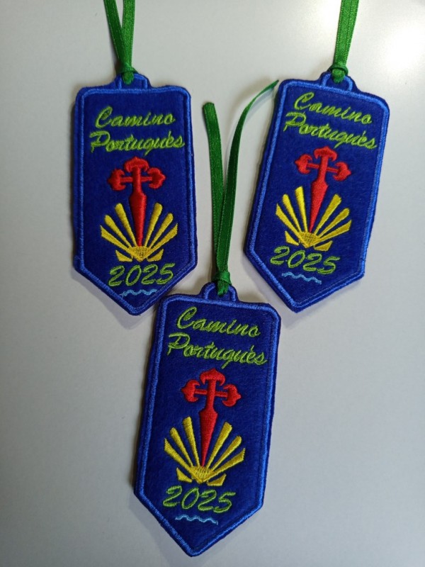 Parche bordado flecha camino Santiago Portugués Parche bordado flecha camino Santiago Portugués