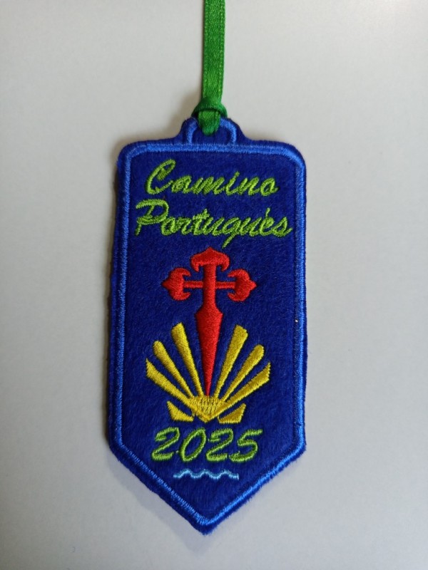 Parche bordado flecha camino Santiago Portugués Parche bordado flecha camino Santiago Portugués