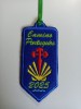 Parche bordado flecha camino Santiago Portugués