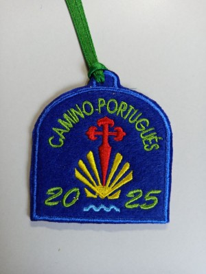 Embroidered patch, Portuguese coastal route of Santiago, personalized with year
