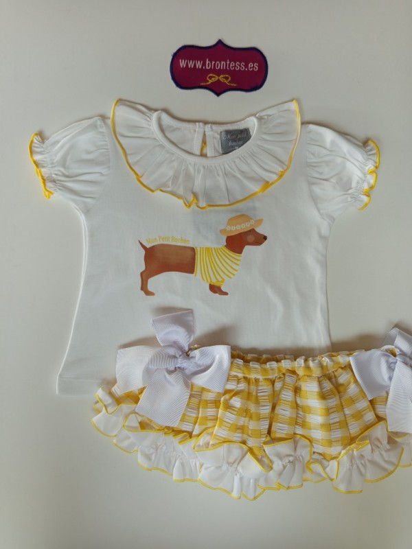 Conjunto camiseta perro salchicha Mon petit bonbon Conjunto camiseta perro salchicha Mon petit bonbon