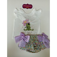 Conjunto camiseta rana flor Pio pio