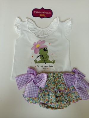 Conjunto camiseta rana flor Pio pio