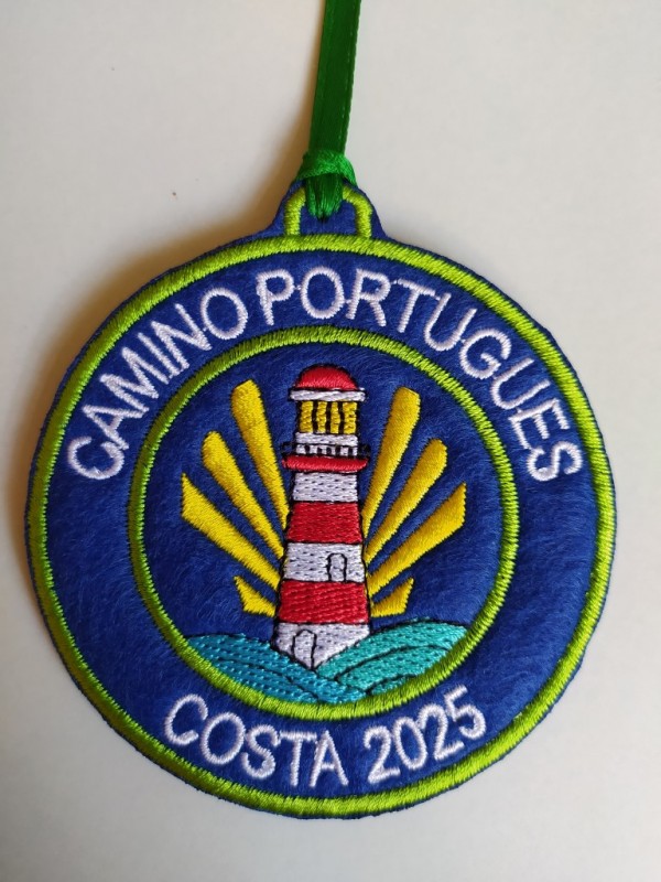 Parche camino portugués costa faro azul con tu nombre Parche camino portugués costa faro azul con tu nombre