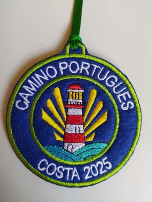 Parche camino portugués costa faro azul con tu nombre