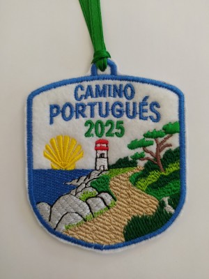 Parche camino Santiago Portugués costa faro y mar