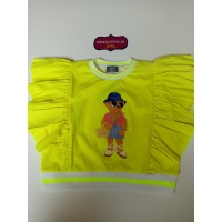 Camiseta fluor oso volantes Mon petit bonbon