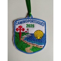 Parche bordado emblema camino de Santiago costa faro