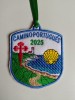 Parche bordado emblema camino de Santiago costa faro