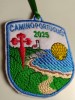Parche bordado emblema camino de Santiago costa faro