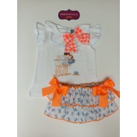 Conjunto camiseta braga falda cangrejos Mon petit bonbon