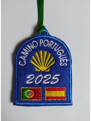 Parche banderas camino Santiago portugués con año