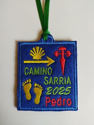 Parche camino santiago Sarria con tu nombre