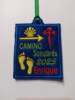 Sanabrés Camino de Santiago patch with your name and year