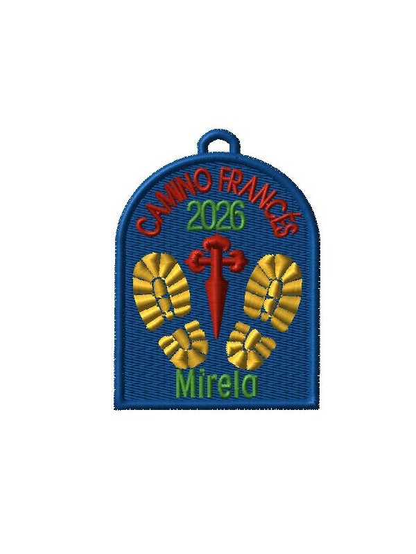 Parche botas camino de Santiago para personalizar con tu nombre camino y año
