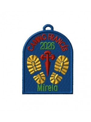 Parche botas camino de Santiago para personalizar con tu nombre camino y año