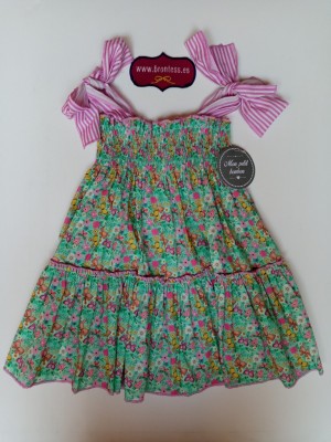 Vestido estampado mariposas Mon petit bonbon tirantes