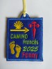 Personalized embroidered patch with the French Way, name and year of the pilgrim