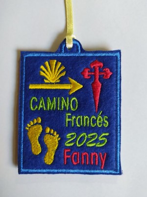 Parche bordado camino francés personalizado nombre y año