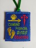 Personalized embroidered patch with the French Way, name and year of the pilgrim