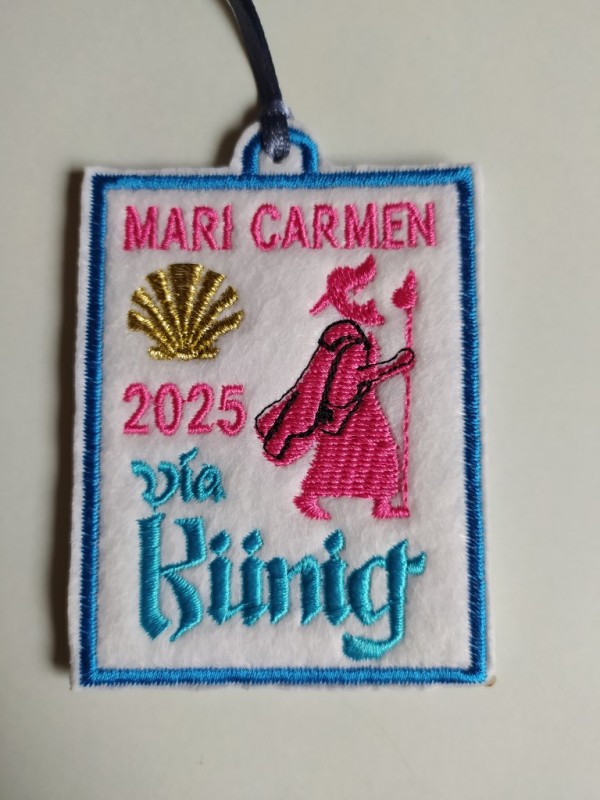 Parche bordado via Künig personalizado con tu nombre y año Parche bordado via Künig personalizado con tu nombre y año
