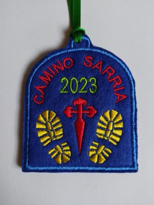 Parche botas camino de Santiago para personalizar año y camino