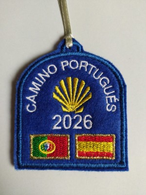 Portuguese Camino de Santiago flag patch with year custom pach