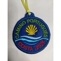 Parche bordado camino Portugués olas con año personalizado