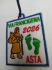 Parche bordado Via Francigena personalizado con nombre y año