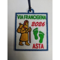 Parche bordado Via Francigena personalizado con nombre y año