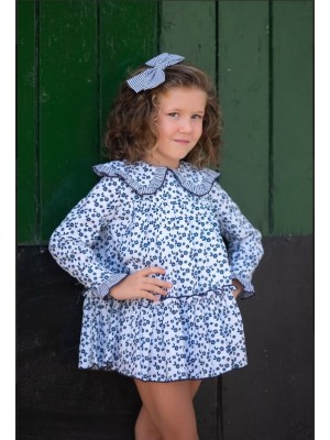 Vestido flores y rayas de Mon petit bonbon