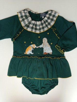 Jesusito felpa verde niña perro Mon petit bonbon