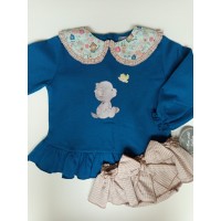 Conjunto sudadera azul gatito Mon petit bonbon