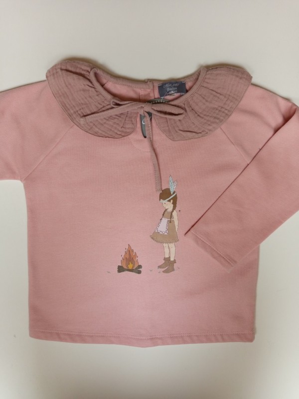 Sudadera rosa india Mon petit bonbon