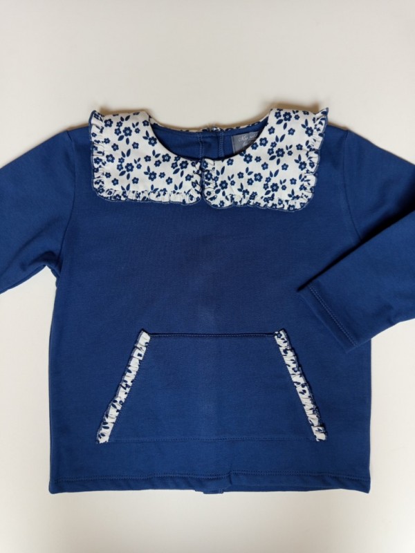 Sudadera Mon petit bonbon bolsillo canguro cuello cuadrado